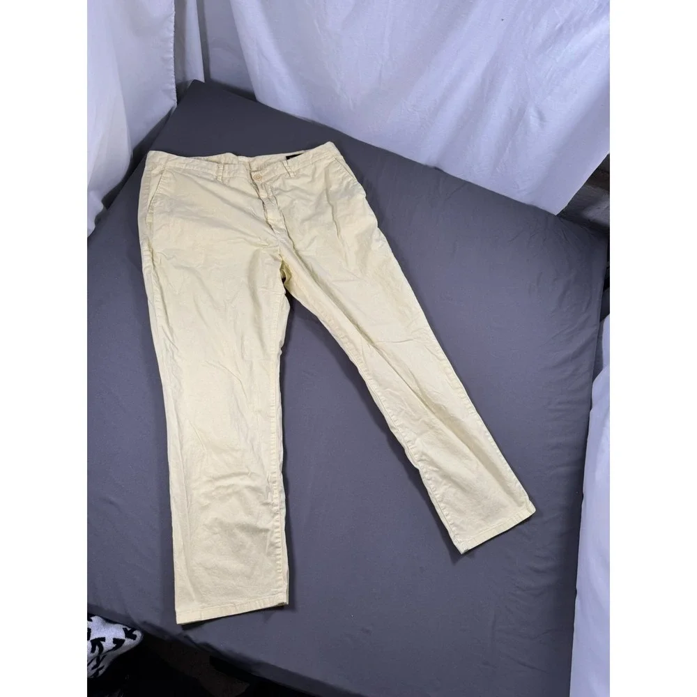 Bonobos Pants Mens 40x30 Yellow Athletic Fit Stretch Chino Casual Lightweight